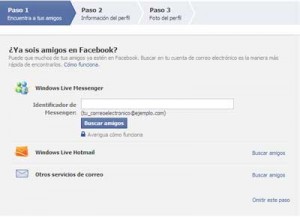 Primer paso de la peticion de datos del proceso de alta de facebook