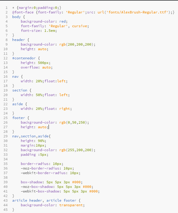 Hoja de estilos completa