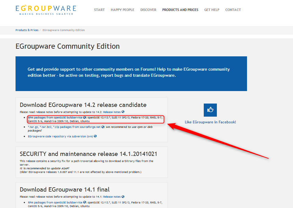 egroupware-seleccionando version
