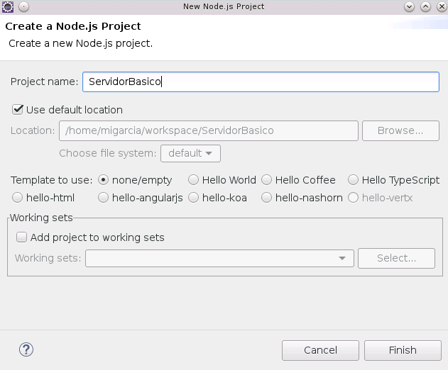 nodeclipse-asignando nombre al proyecto