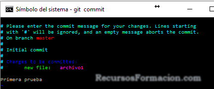 Git. liberando la version