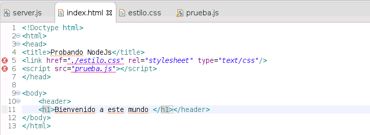 node.js html de prueba
