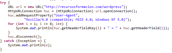 Ejemplo de uso de httpUrlConnection en Java