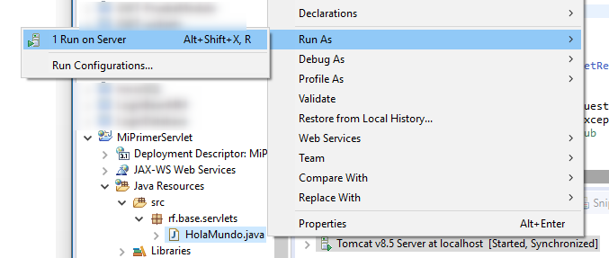 Lanzar un servlet en Eclipse