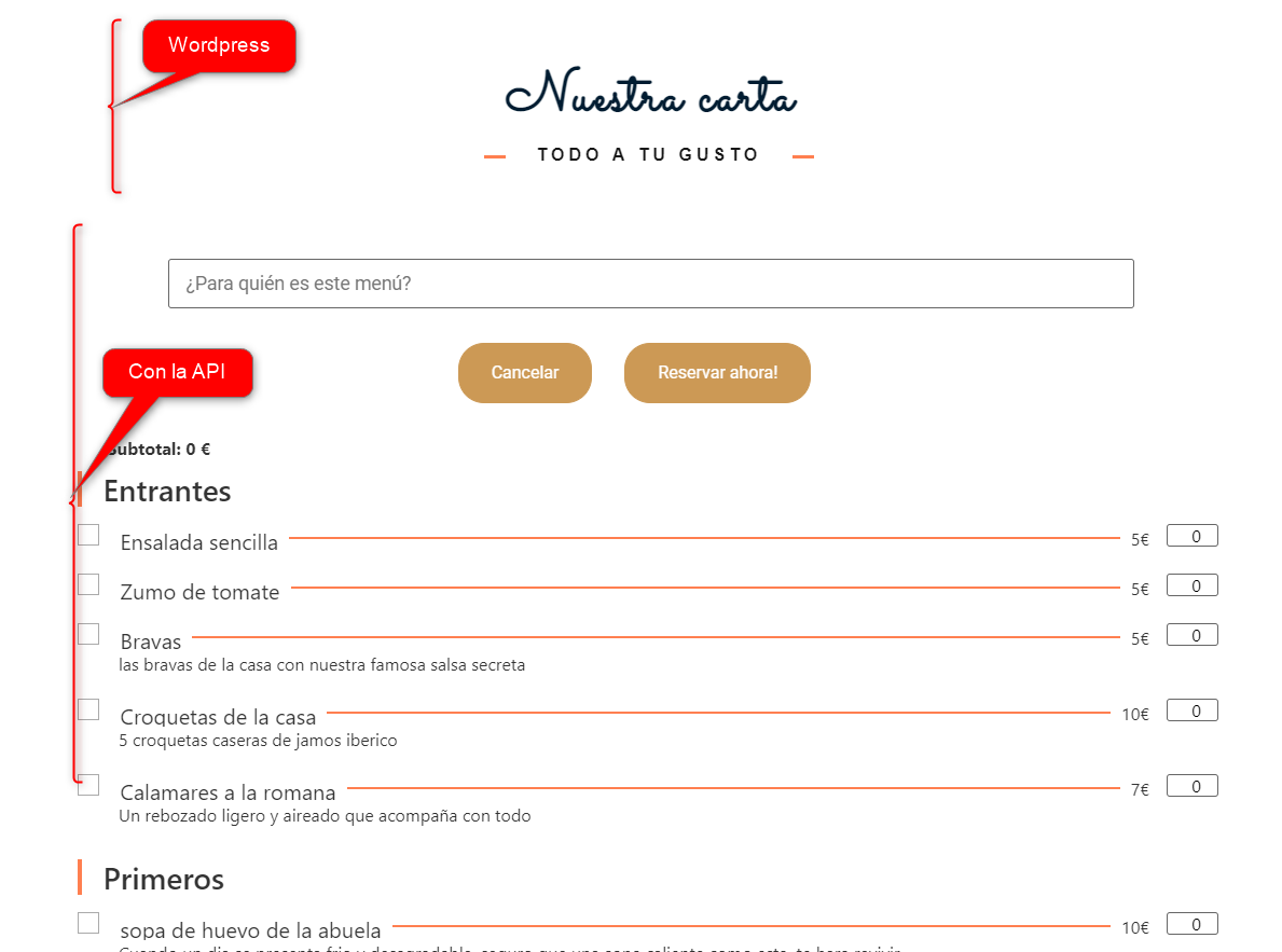 Imagen de desarrollo de web con wordpress y api