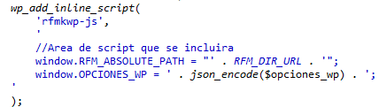 Crear dinamicamente un script para subirlo a wordpress