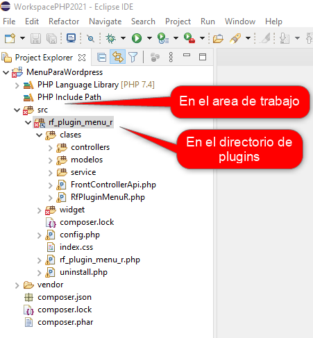 Estructura de la carpeta para desarrollo de plugins de WordPress